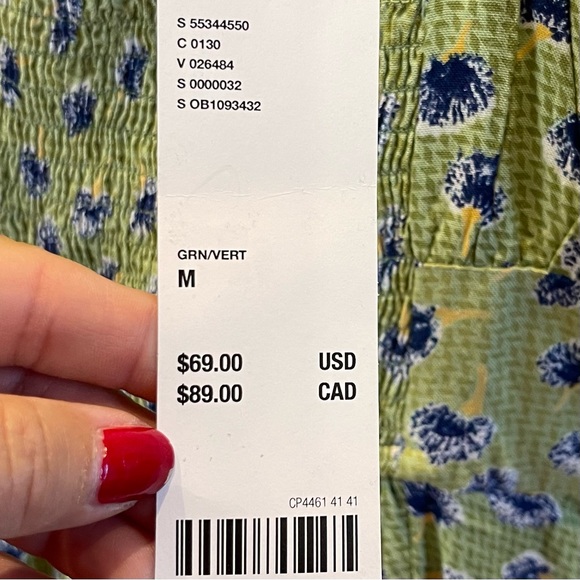 Urban Outfitters Kamaryn Green Dandelion Floral Dress Size M - Picture 4 of 11